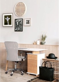 Jasnoszare tapicerowane krzesło biurowe Brisbane – Yes Everyday