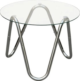 Okrągły stolik ze szklanym blatem ø 50 cm Ventana Round – Leitmotiv