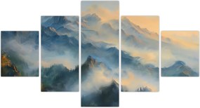 Obraz - Malowany górski krajobraz (125x70 cm)