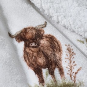 Brązowy/beżowy koc z mikropluszu 130x170 cm Angus Highland Cow – Catherine Lansfield