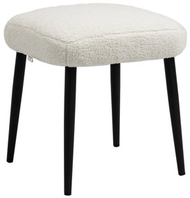 HOMCOM Pufa Kwadratowa do Makijażu Kaszmir Kremowobiały 42x42x47cm | Aosom PL