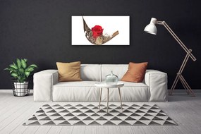 Obraz canvas Czerwona Róża w Kroplach Rosy