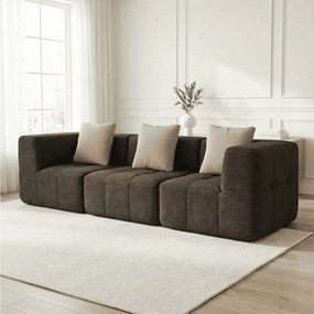 Sofa do salonu Eden Simple 3-osobowa – brąz piaskowy