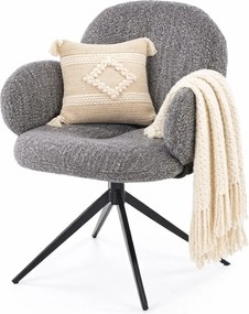 Popielate krzesło z obrotowym siedziskiem L7-K04