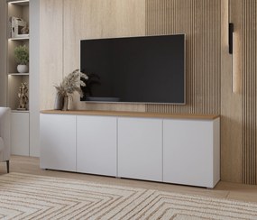 Komoda ORVO 199,9 cm do Salonu Sypialni Biały-dąb mauvella