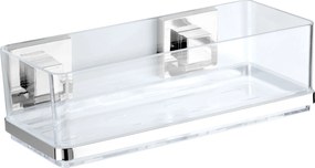 Prostokątna półka łazienkowa QUADRO z pojemnikiem, Vacuum-Loc, pod prysznic, WENKO