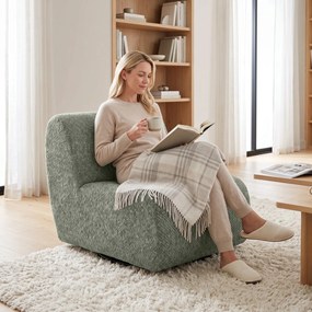 HOMCOM Fotel obrotowy lounge w stylu Chenille, szerokie siedzisko, do salonu i sypialni, Szary | Aosom PL
