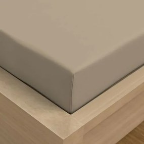 Kvalitex Prześcieradło satynowe z gumką beżowy, 140 x 200 cm