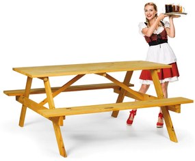 Zestaw piknikowy - 2x ławka ogrodowa, 1x stół na zewnątrz