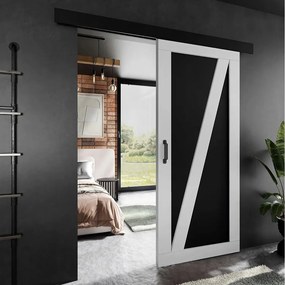 Drzwi przesuwne PALADIO 3 z maskownicą biały i czarny 60