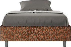 Łóżko wyposażone w stelaż z listwami tapicerowane 120x190 tkaniny Era 4 pomarańczowy Azelia