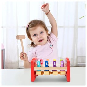 Tooky toy wbijak przebijak drewniany kolorowy
