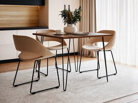 Stół HAIRPIN 90 x 90 cm do kuchni, salonu, jadalni Dąb Czekoladowy