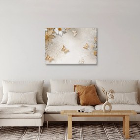 Obraz - Kwiaty z muszką (70x50 cm)