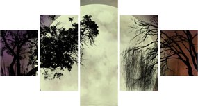 Obraz - Księżyc w pełni nad powierzchnią (125x70 cm)