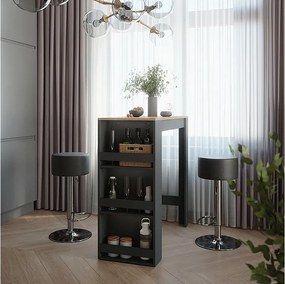 Zestaw stołu barowego antracyt/złoty dąb 45x110x106 repose