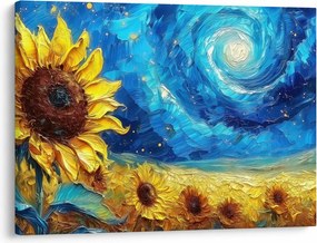 Obraz - Malowanie słoneczników (70x50 cm)