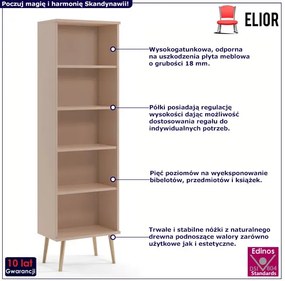 Wysoki skandynawski regał na książki macchiato T4-A49