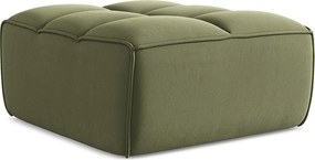 Pufa - z tkaniny welwetowej - oliwkowy - KALAI