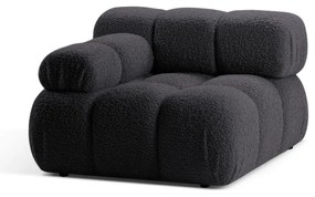 Antracytowy moduł sofy z materiału bouclé (lewostronny) Bellis – Micadoni Home