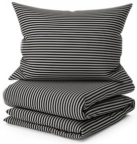 PrzytulneMieszkanie.pl PrzytulneMieszkanie.pl Bawełniana pościel STRAVON czarno-szara hotelowa kieszeń Rozmiar pościeli: 70 x 90 cm | 140 x 200 cm