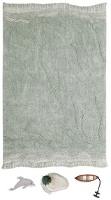 Miętowy bawełniany dziecięcy dywan do zabawy 90x130 cm Waves – Lorena Canals