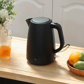 HOMCOM Elektryczny czajnik, 1,7 l, funkcja szybkiego gotowania, 2025 W, z wyjmowanym filtrem kamienia, automatyczne wyłączanie, czarny | Aosom PL