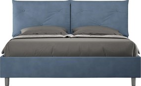 Łóżko bez stelaża tapicerowane 160x210 microfibra Niebieski Appia
