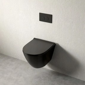 Miska wc czarna rimless deska wolnoopadająca duroplast wirowe spłukiwanie