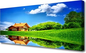 Obraz na płótnie Domek nad Cichym Jeziorem