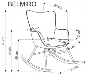 Fotel bujany BELMIRO szary HALMAR