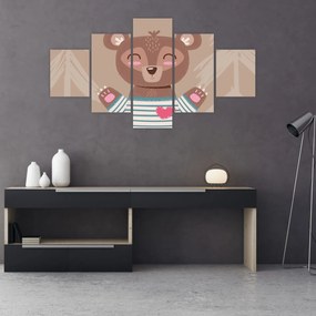 Obraz - Miś w koszulce w paski (125x70 cm)