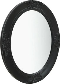 Czarne owalne lustro w rustykalnym stylu L8-P66