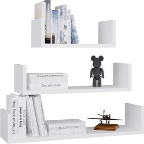 Biały komplet 3 sztuk półek skandynawskich M3-L41