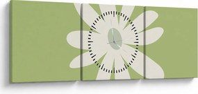 Obraz - Hipisi, zielone kwiaty N⁰2 (z zegarem) (90x30 cm)