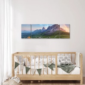 Obraz tęczy nad skałami (170x50 cm)