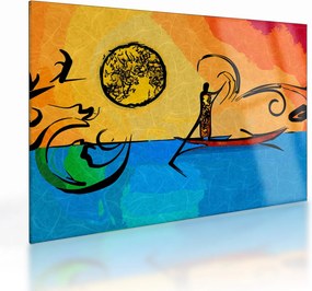 Obraz na szkle starożytnego obrazu (70x50 cm)