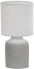 Szara lampa stołowa z ceramiczną podstawą - V085 Klemin 3X