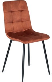 Krzesło Tapicerowane do Jadalni PERU Rude Welurowe Nowoczesne Loft