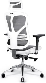 Fotel biurowy Diablo V-Basic, zgodny z normą BHP, kolor biało-szary