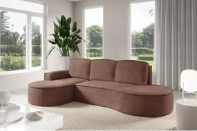 Narożnik MOLLY Lewostronny z funkcją spania, wolnostojący tkanina ABRIAMO 12 Miedziany