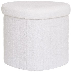 Biały puf z materiału bouclé Medford – House Nordic