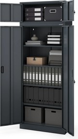 Nadstawka na szafę EWA Compact 800 x 380 x 400 mm, antracytowa