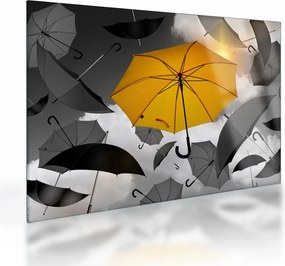 Obraz na szkle żółtego parasola (70x50 cm)
