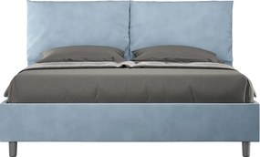Łóżko bez stelaża tapicerowane 160x200 microfibra Błękitny Antea