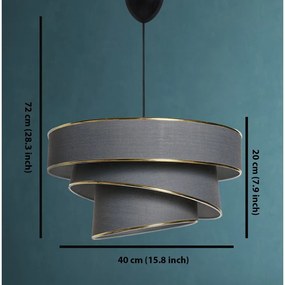 Lampa wisząca w antracytowo-złotym kolorze z tekstylnym kloszem ø 40 cm Couper – Opviq lights