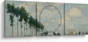Obraz - Johan Barthold Jongkind, The Towpath, reprodukcje (z zegarem) (90x30 cm)