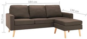 3-osobowa brązowa sofa z podnóżkiem - Muria 4Q