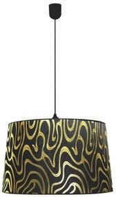 Czarna lampa wisząca z materiałowym kloszem K529 R2-N95