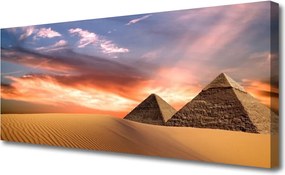 Fotoobraz na płótnie Pustynna Panorama z Piramidami